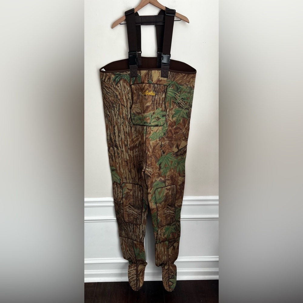 Cabela's Neoprene Stocking foot Chest Waders Camo tree forest print Men XXL